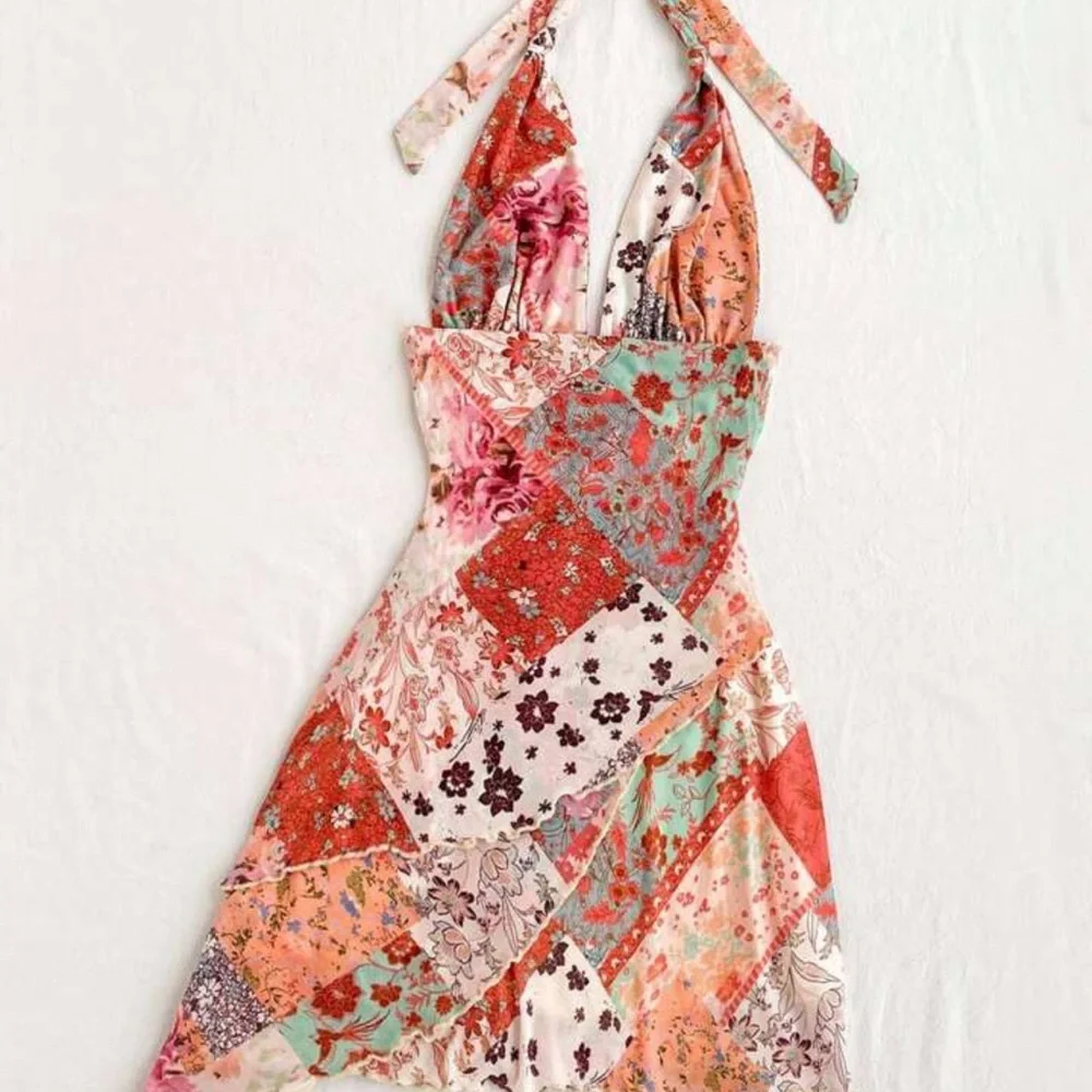 Floral Patchwork Halter Dress - Picture 2 of 2